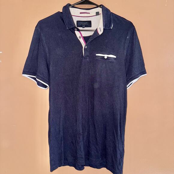 Ted Baker Navy Blue Pocket Polo - Men's Size Small - Picture 1 of 9